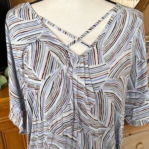 Striped V-Neck Women's Top